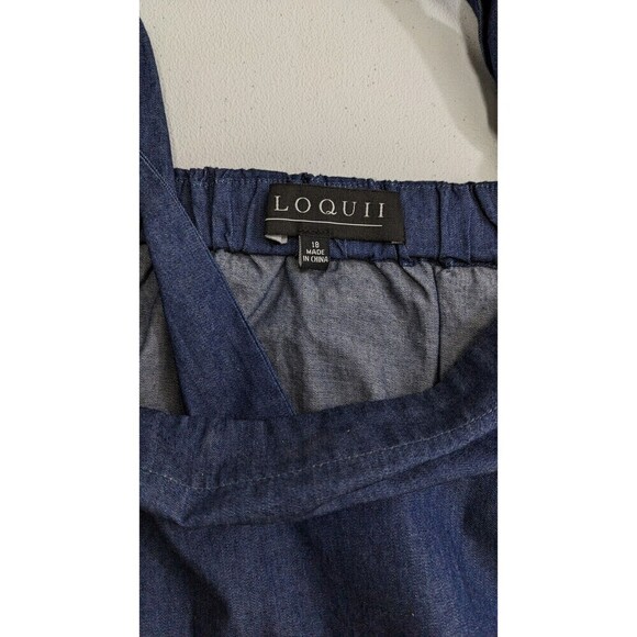 NWT Eloquii Women's Plus Size Denim Off Shoulder Sleeve Top Tunic Sz 18 Blouse - Picture 2 of 7